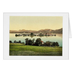 Cartão Fraueninsel, Chiemsee, Baviera superior, vint de