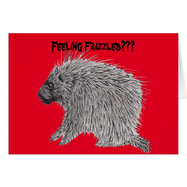 Cartão Frazzled Porcupine (Frente Horizontal)