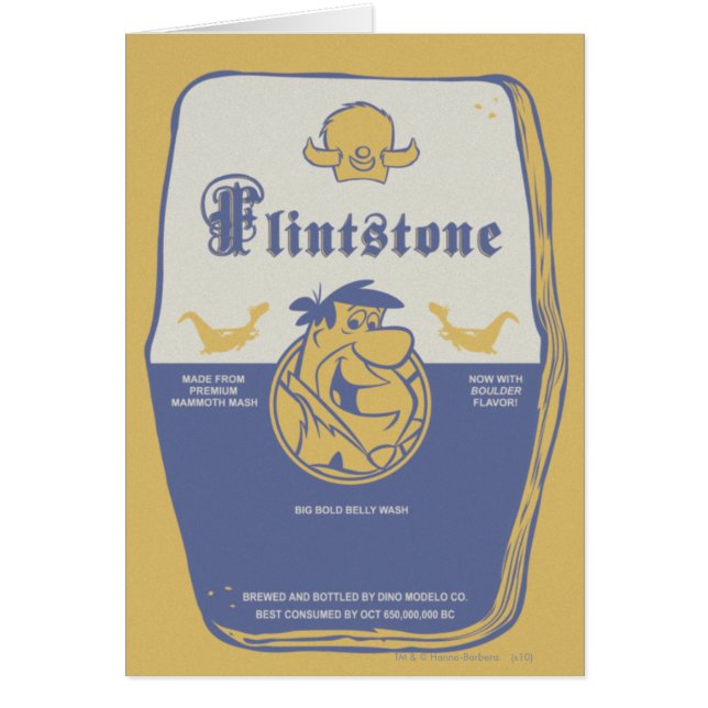 Cartão Fred Flintston Big Bold Belly Wash (Frente)