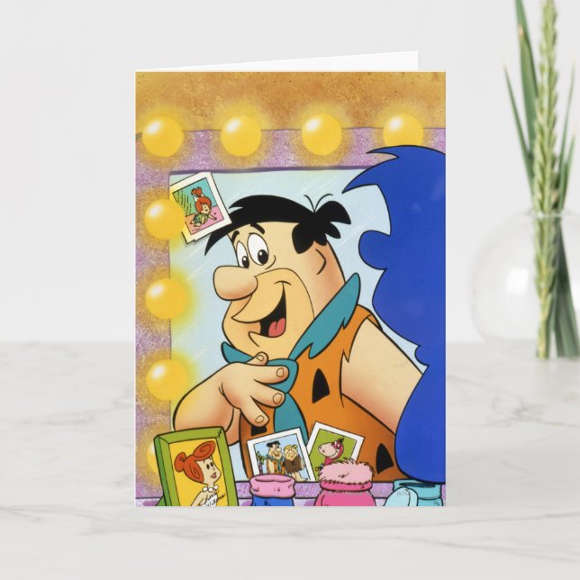 Cartão Fred Flintstone Olha Em Espelho (Frente)