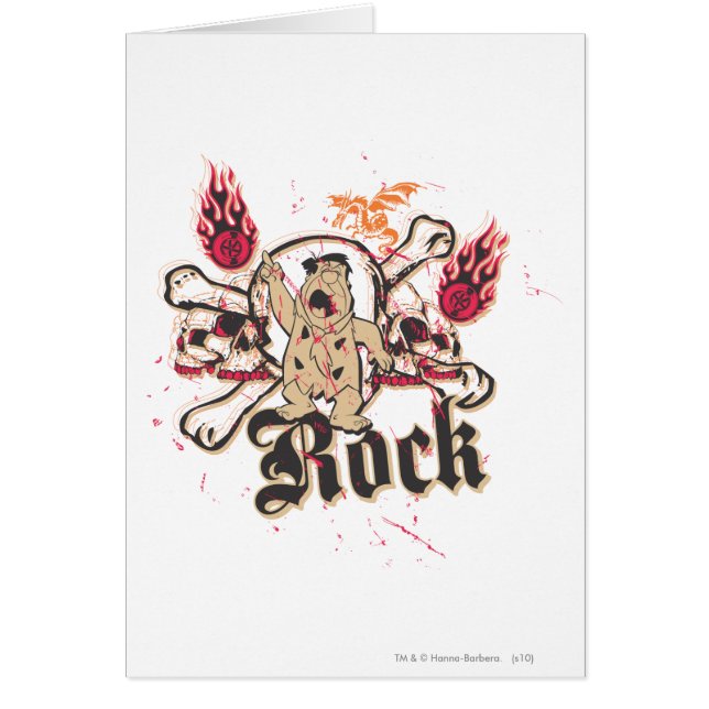 Cartão Fred Flintstone Rock (Frente)