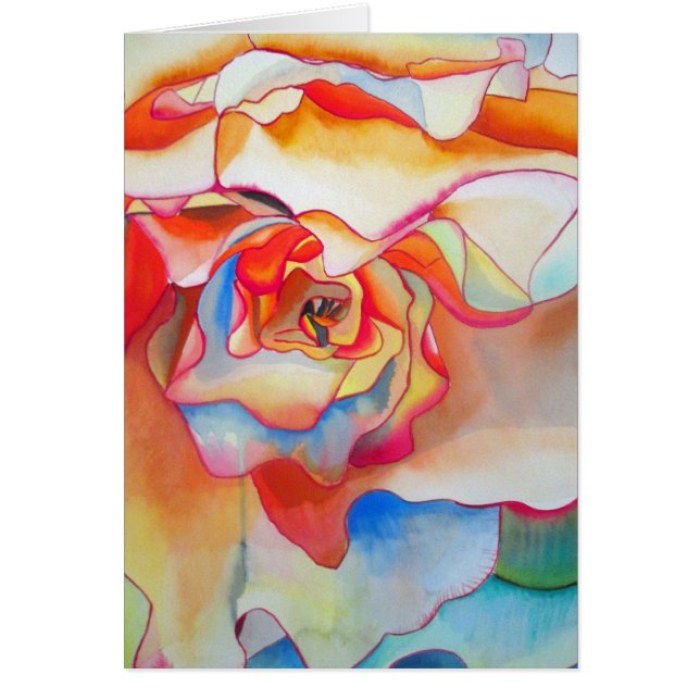 Cartão Fred martin begonia watercolor art (Frente)