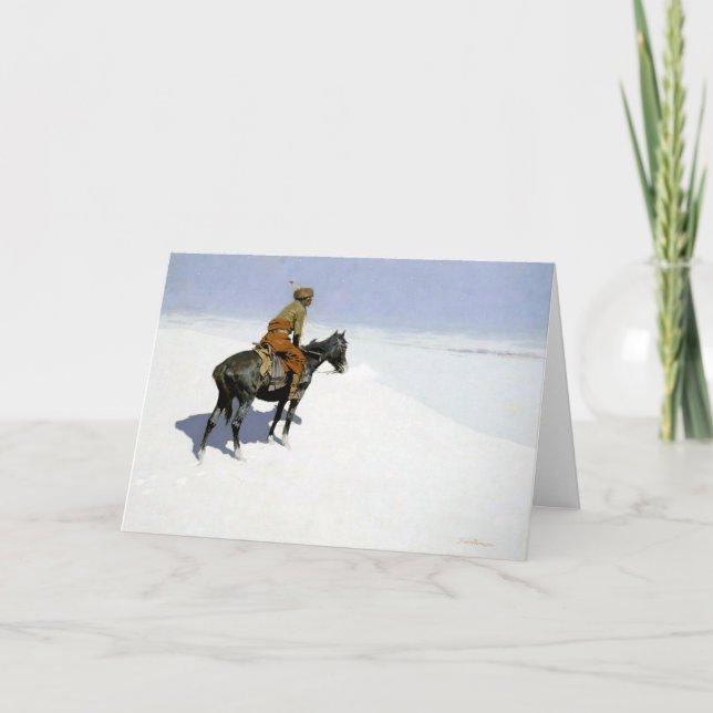 Cartão Frederic Remington Western Art "The Scout" (Frente)