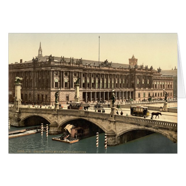 Cartão Fredericks Bridge and the BCourse, Berlim, Alemanh (Frente Horizontal)