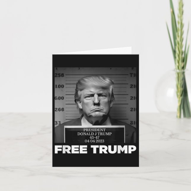 Cartão Free Donald Trump Mugshot (Frente)
