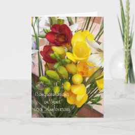 Cartão Freesias Personalizou o 65º Aniversário de Casamen