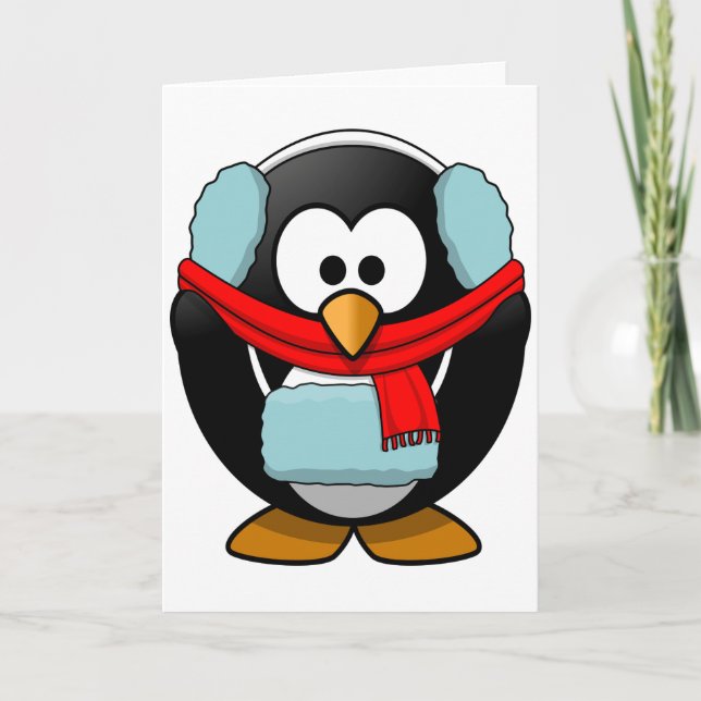 Cartão Freezing Penguin Greeting Cards (Frente)
