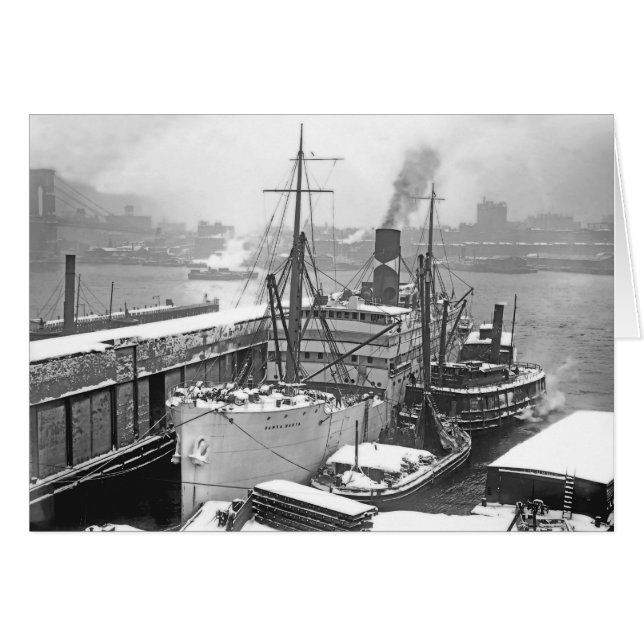 Cartão Freighter de inverno (Frente Horizontal)