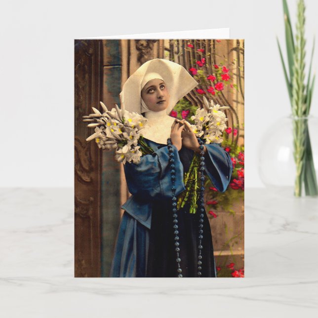 Cartão freira azul cerca de 1910 (Frente)