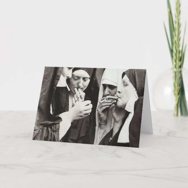 Cartão Freiras fumando (Frente)