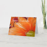 Cartão French Birthday Card For Sister<br><div class="desc">Orange and white daisy Que tous vos souhaits se vrai sur votre journée spéciale Joyeux anniversaire</div>