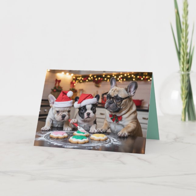 Cartão French Bulldog Christmas Cookie Card (Frente)