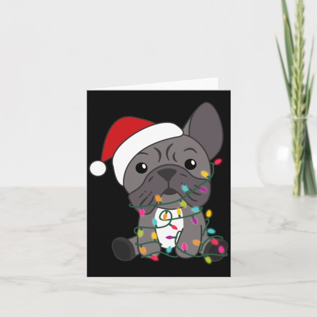 Cartão French Bulldog Christmas Snow Winter Animals  (Frente)