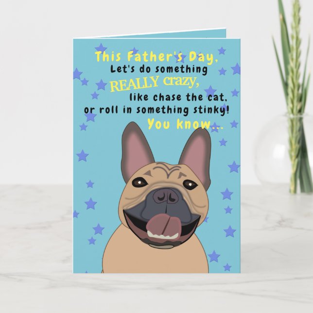 Cartão French Bulldog Father's Day Funny Dog Dad Animal (Frente)