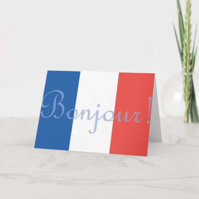 Cartão French Flag Greeting Card (Frente)