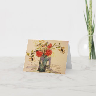 Cartão French Floral notes by artist, Lu Harris-Burr
