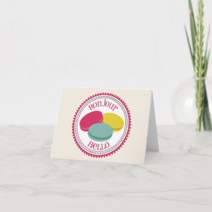 Cartão French Macarons Notecard - Bonjour Hello