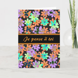 Cartão French Thinking of You Flower Card w/ Blank Inside