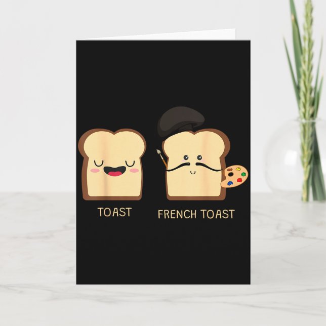 Cartão French Toast Funny Pun Novelty  (Frente)