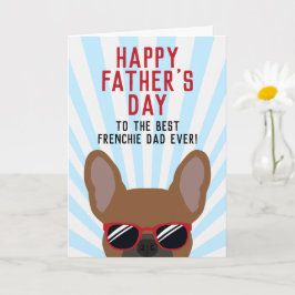 Cartão Frenchie Dia dos Pais French Bulldog Fava Vermelha