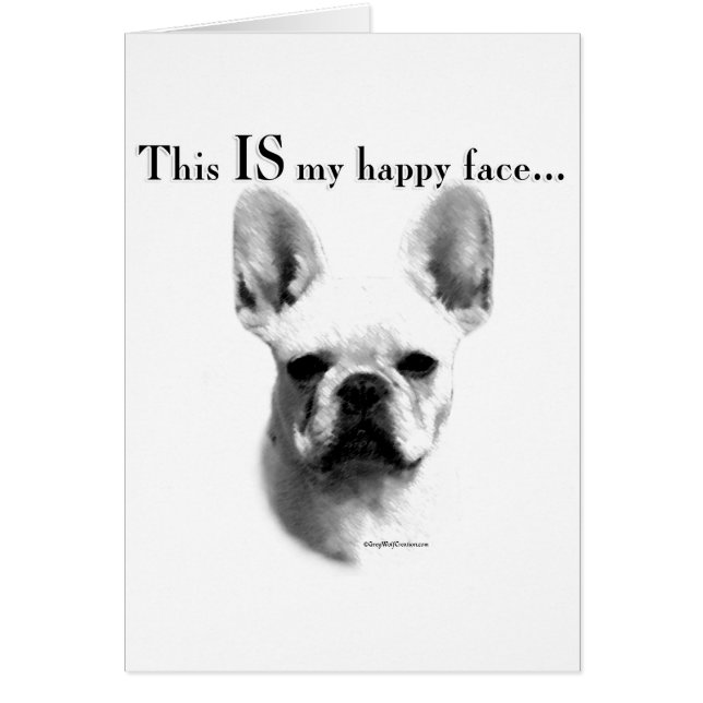 Cartão Frenchie Happy Face (Frente)