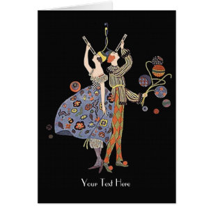 Cartão Frequentadores do partido do art deco do vintage