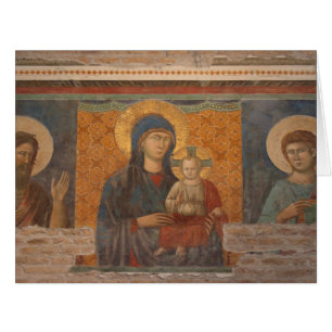 Cartão Fresco de Madonna e da criança
