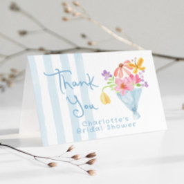 Cartão Fresco do mercado aquarela floral Obrigado