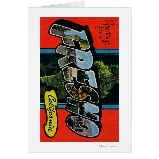 Cartão Fresno, Califórnia - Grandes Cenas de Letra (Frente)