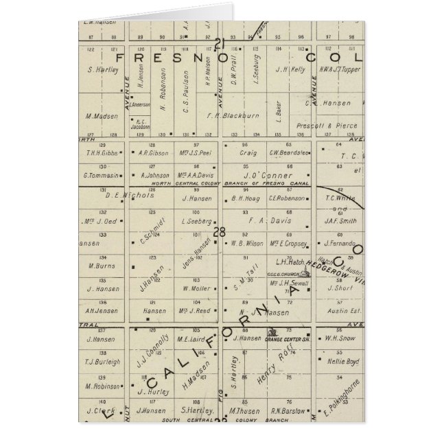 Cartão Fresno County, Califórnia (Frente)