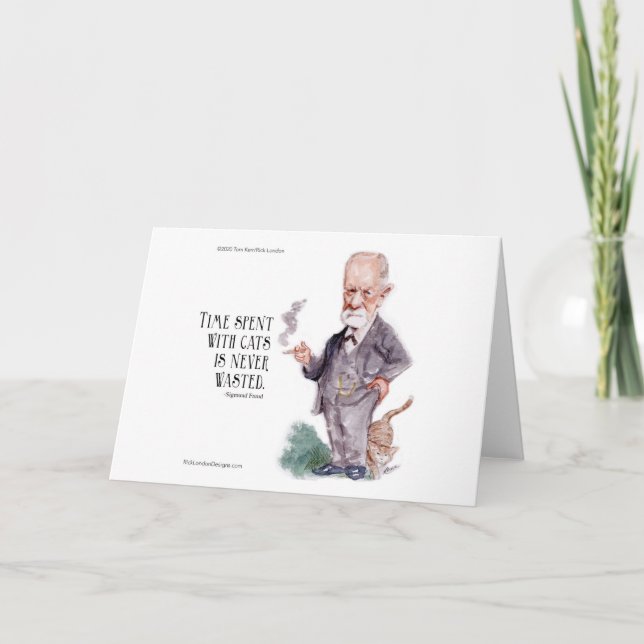 Cartão Freud & Cote Sobre Gatos (Frente)