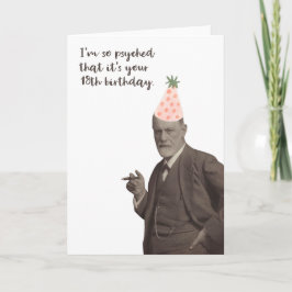 Cartão Freud Funny 18º aniversário Psicologia