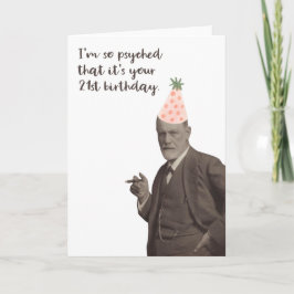 Cartão Freud Funny aniversário de 21 anos Psicology