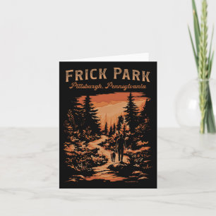 Cartão Frick Park Pittsburgh Pensilvânia Vintage Hiking