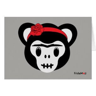 Cartão Frida Kahlo   FridaMoji - Day of the Dead Monkey