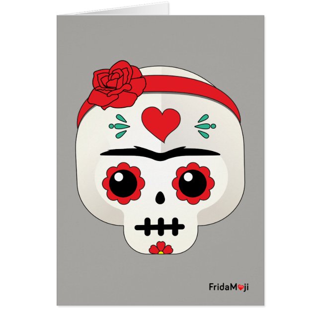 Cartão Frida Kahlo | FridaMoji - Sugar Skull (Frente)
