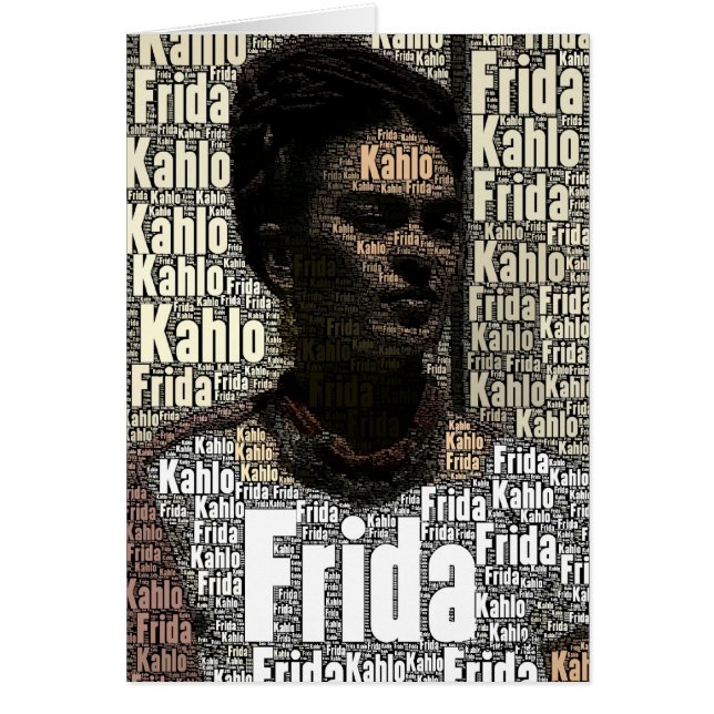 Cartão Frida Kahlo Lettering Portrait (Frente)