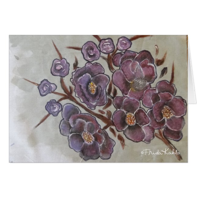 Cartão Frida Kahlo Painted Flowers (Frente Horizontal)