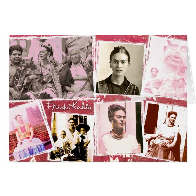 Cartão Frida Kahlo Photo Montage (Frente Horizontal)