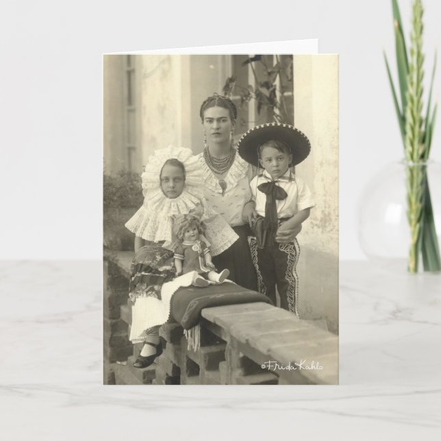 Cartão Frida Kahlo w/ Children (Frente)