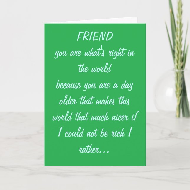 CARTÃO FRIEND BIRTHDAY CARD (Frente)