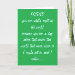 CARTÃO FRIEND BIRTHDAY CARD<br><div class="desc">CUSTOMIZE INSIDE,  BACK OF THIS CARD</div>