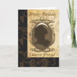 Cartão Friend Birthday Card With Cameo<br><div class="desc">Friend Birthday Card With Cameo</div>