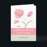 Cartão Friend Custom Name Religious Birthday Blessing<br><div class="desc">A friend who is a Christian just like you will definitely appreciate this beautiful religious card for her birthday. Send her greetings and wishes with this custom name card.</div>