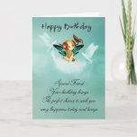Cartão Friend Fairy Birthday Card With Doves<br><div class="desc">Friend Fairy Birthday Card With Doves</div>