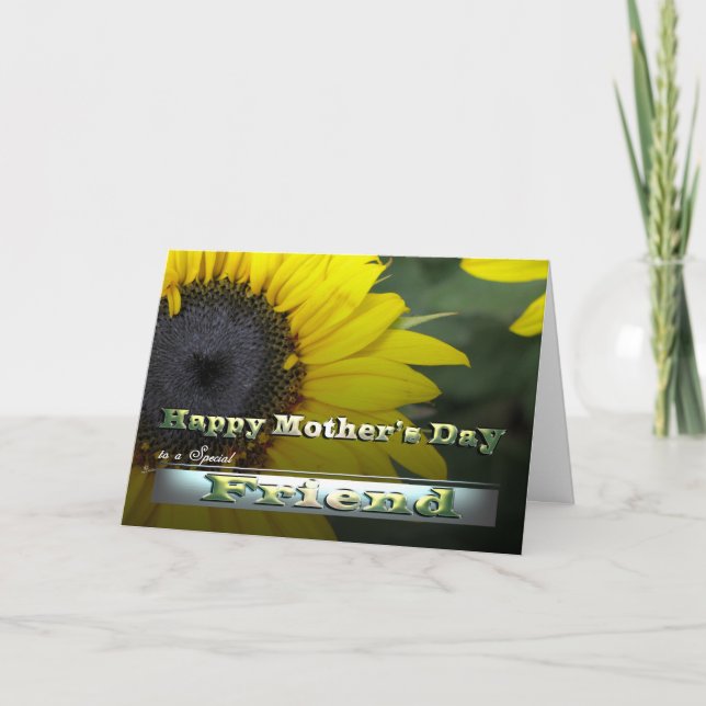 Cartão Friend Happy Mother's day shinny sunflower (Frente)