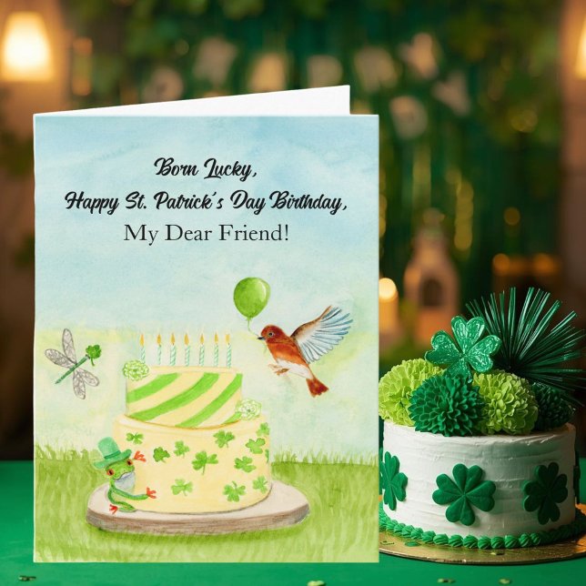 Cartão Friend Happy St Patricks Day Birthday (Criador carregado)