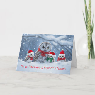 Cartão Friend or Friends Christmas Holiday Cute Owl
