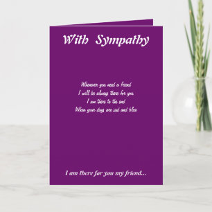 Cartão Friend sympathy greeting cards
