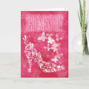 Cartão Friendship Card flower shoe and butterflies